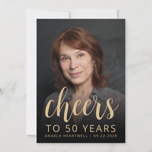 Aangepaste foto Proost 50ste verjaardagsfeest Kaart (Voorkant)