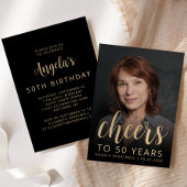 Aangepaste foto Proost 50ste verjaardagsfeest Kaart