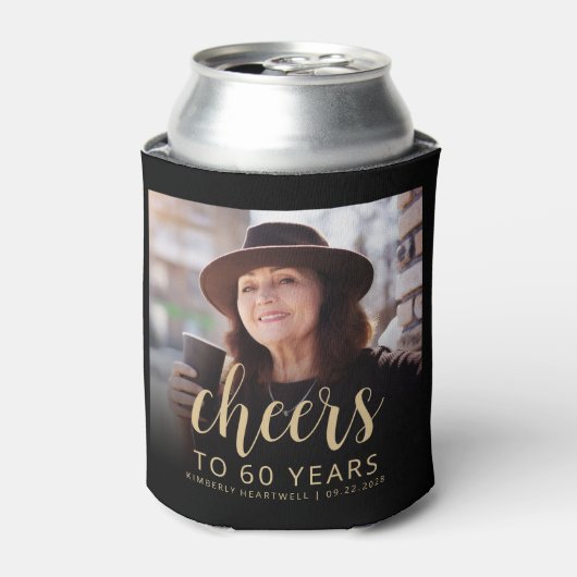 Aangepaste foto Proost 60e verjaardag Party Blikjeskoeler (Blikje Voorkant)