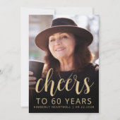 Aangepaste foto Proost 60e verjaardag Party Kaart (Voorkant)