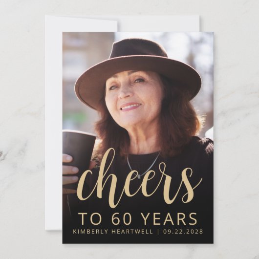 Aangepaste foto Proost 60e verjaardag Party Kaart (Voorkant)