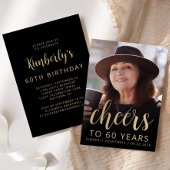 Aangepaste foto Proost 60e verjaardag Party Kaart