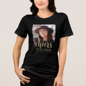 Aangepaste foto Proost 60e verjaardag Party Tri-Blend Shirt (Voorkant)