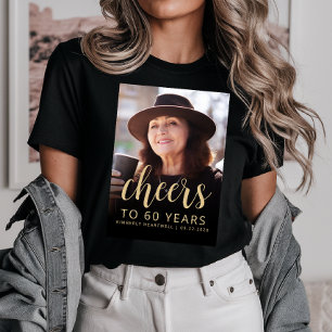 Aangepaste foto proost 60ste verjaardagsfeestje t-shirt