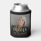 Aangepaste foto Proost 70e verjaardag Party Blikjeskoeler (Blikje Voorkant)