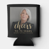 Aangepaste foto Proost 70e verjaardag Party Blikjeskoeler (Achterkant)