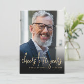 Aangepaste foto Proost 70e verjaardag Party Kaart (Staand voorkant)