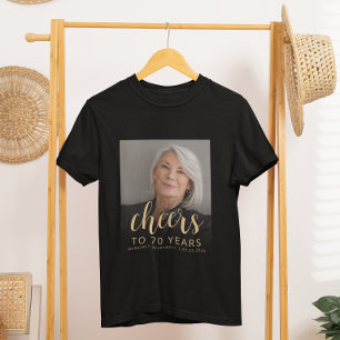 Aangepaste foto proost 70ste verjaardagsfeestje t-shirt