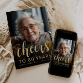 Aangepaste foto Proost 80ste verjaardagsfeest Kaart