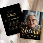 Aangepaste foto Proost 80ste verjaardagsfeest Kaart