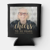 Aangepaste foto Proost 90ste verjaardagsfeestje Blikjeskoeler (Voorkant)