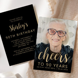 Aangepaste foto Proost 90ste verjaardagsfeestje Kaart