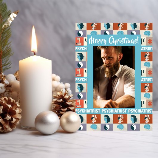 Aangepaste foto Psychiatrist Merry Kerstmis Feestdagen Kaart