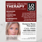 Aangepaste foto, psychotherapeut, therapie flyer (Voorkant)