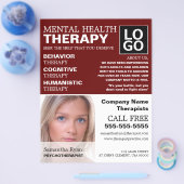 Aangepaste foto, psychotherapeut, therapie flyer (Enkel)