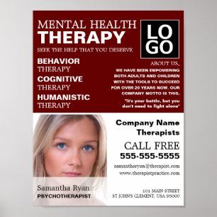 Aangepaste foto, psychotherapeut, therapie poster
