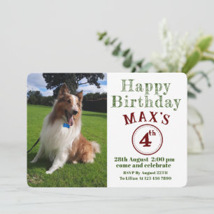 Aangepaste foto Puppy Dog Birthday Kaart