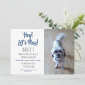 Aangepaste foto Puppy Dog Birthday Party Kaart (Staand voorkant)