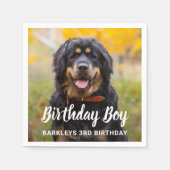 Aangepaste foto Puppy Dog Birthday Party Servet (Voorkant)