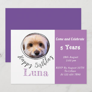 Aangepaste foto Puppy Dog Birthday Uitnodiging
