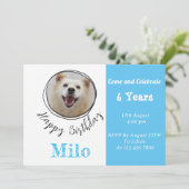 Aangepaste foto Puppy Dog Birthday Uitnodiging (Staand voorkant)