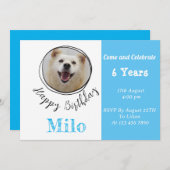 Aangepaste foto Puppy Dog Birthday Uitnodiging (Voorkant / Achterkant)