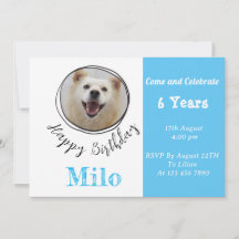 Aangepaste foto Puppy Dog Birthday Uitnodiging