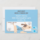 Aangepaste foto Puppy Dog Blue Verjaardag uitnodig Kaart (Achterkant)