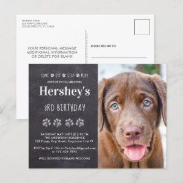 Aangepaste foto puppy hond verjaardagsfeest uitnod briefkaart