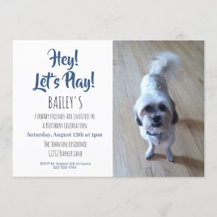 Aangepaste foto puppy hond verjaardagsfeestje kaart