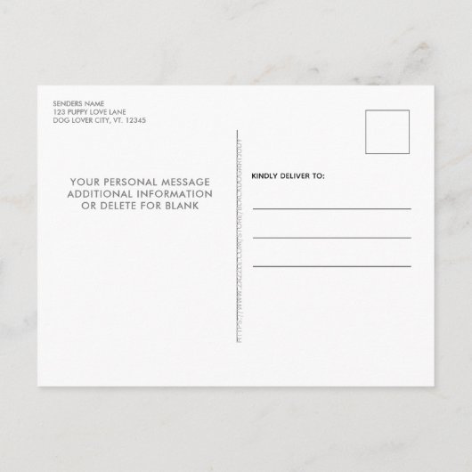 Aangepaste foto Puppy Pawty Dog Birthday Uitnodiging Briefkaart (Achterkant)