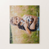 Aangepaste foto-puzzel met aangepaste tekst dog ki legpuzzel (Verticaal)