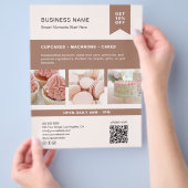 Aangepaste foto QR Banketbakkerij Flyer (Hand)