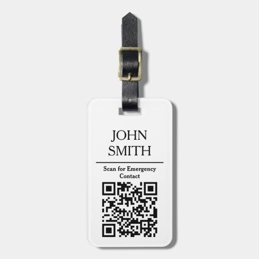 Aangepaste foto & QR-code Bagagelabel (Voorkant verticaal)