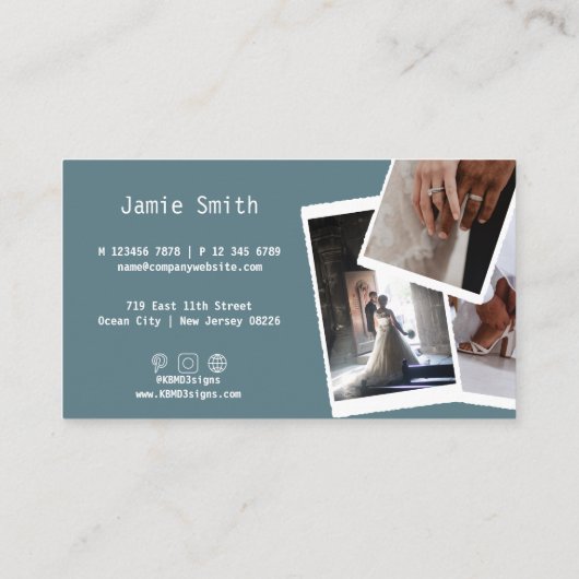 Aangepaste foto QR-code Carrière Fotografie Grijs  Visitekaartje (Achterkant)