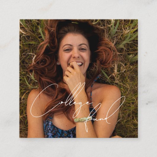 Aangepaste foto qr code college afstudeerfonds informatiekaartje (Voorkant)