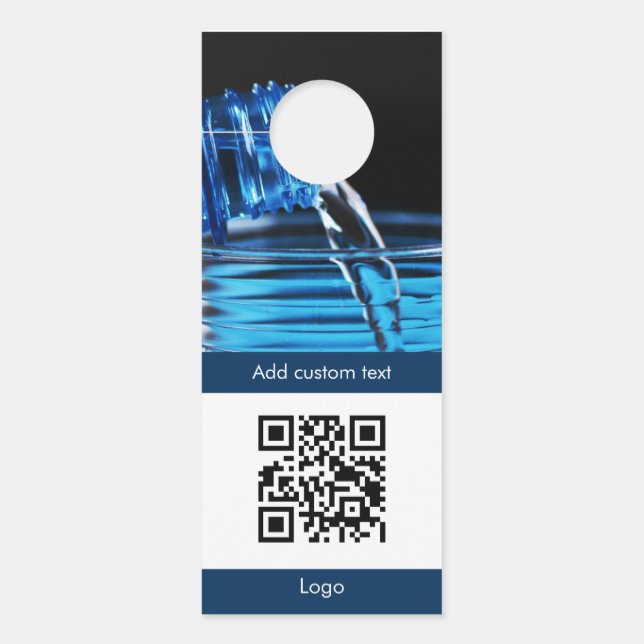 aangepaste foto qr code eenvoudig logo deurhanger (Voorkant)