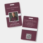 Aangepaste foto & QR-code professionele ID Badge (Voor- en achterkant)