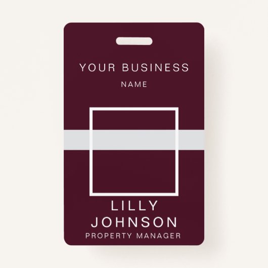 Aangepaste Foto & QR Code Professionele ID Badge (Voorkant)