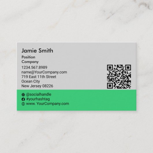 Aangepaste Foto QR-code Sociaal Landschap Visitekaartje (Voorkant)