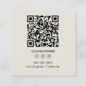 Aangepaste Foto QR Code Social Media Fotograaf Vierkante Visitekaartje (Achterkant)