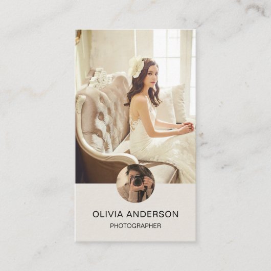 Aangepaste Foto QR Code Social Media Fotograaf Visitekaartje (Voorkant)