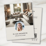 Aangepaste Foto QR Code Social Media Professional Flyer<br><div class="desc">Creëer is een professionele en moderne zakelijke flyer met twee aangepaste foto's aan de voorkant en persoonlijke gegevens, plus een scanbare QR-code aan de achterkant voor eenvoudige netwerken. Ideaal voor interieurontwerpers, fotografen, artiesten, mode designers en andere creatievelingen die een blijvende indruk willen maken. Breid uw bedrijf vandaag nog uit met...</div>