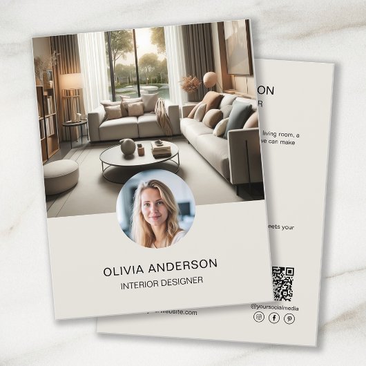 Aangepaste foto QR-code sociale media professionee Flyer