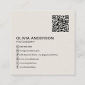 Aangepaste Foto QR Code Sociale Media Vierkante Visitekaartje (Achterkant)