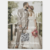 Aangepaste foto QR-code trouwkaart 'Save The Date' Magneet (Voorkant)