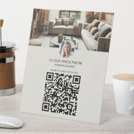 Aangepaste Foto QR Code Zakelijk Reclamebord Met Voetstuk