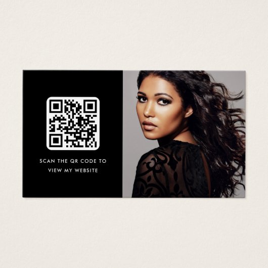 Aangepaste foto QR code zwarte visitekaartjes (Voorkant)
