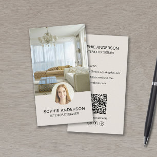 Aangepaste foto QR professioneel interieurontwerpe Visitekaartje