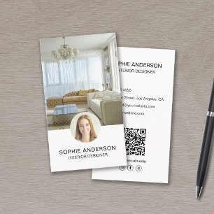 Aangepaste foto QR professioneel interieurontwerpe Visitekaartje